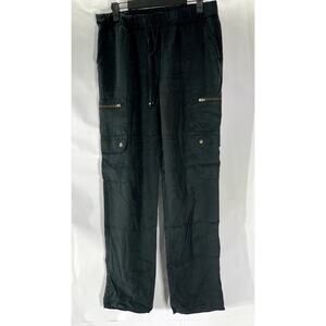 BANANA REPUBLIC Women's Black Solid Soft Cargo Pull-On Drawstring Pant SZ S